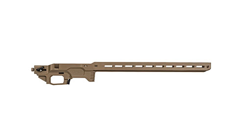 El chasis MDT ACC Elite ofrece equilibrio, estabilidad y control, con ajustes ergonómicos y una base rígida para un rendimiento superior en cada tiro.